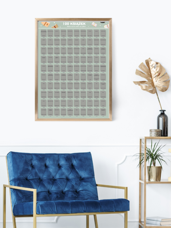 Plakat zdrapka 100 książek które warto mieć na półce