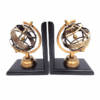 zestaw dwóch ekskluzywnych podpórek do książek z astrolabium do gabinetu na półkę