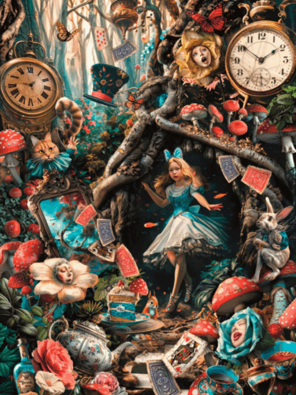 Puzzle Another day in Wolderland Clementoni 1000 elementów z motywem alicji z krainy czarów