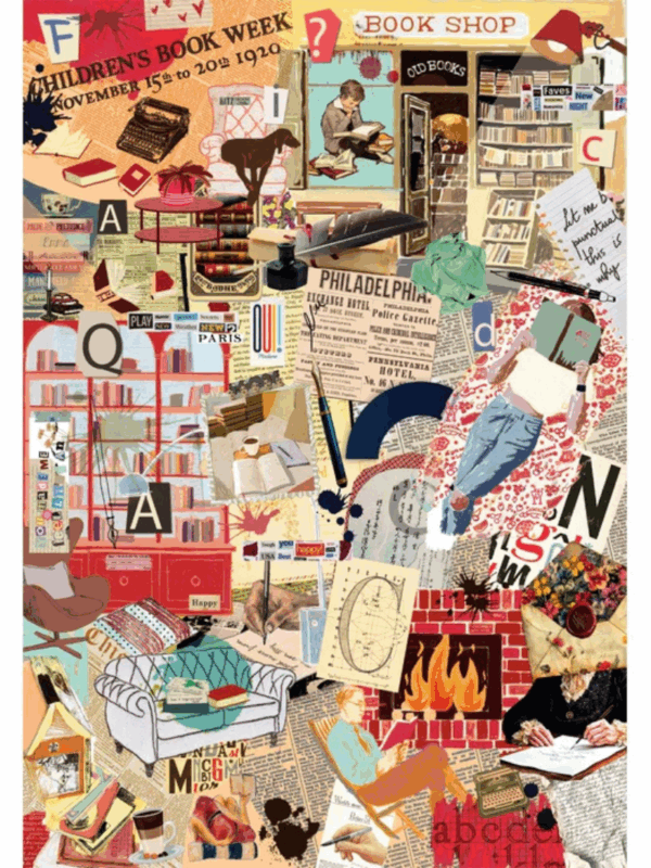 puzzle z motywem książek i czytania 1000 elementów