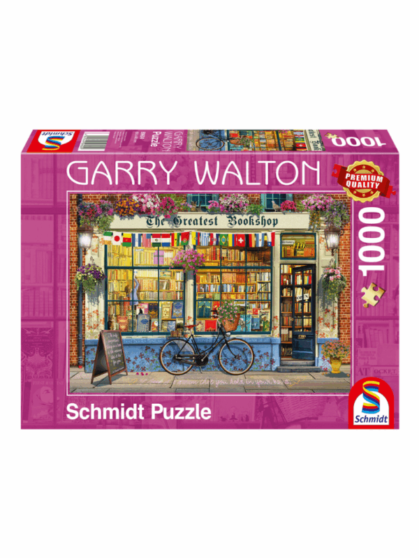 Puzzle 1000 elementów Garry Walton The Bookshop Schmidt Puzzle. Puzzle z motywem książkowym