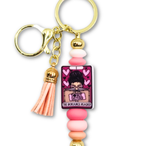 romance reader breloczek bag charm dla miłośniczek czytania romansów, zawieszka na torebkę lub plecak