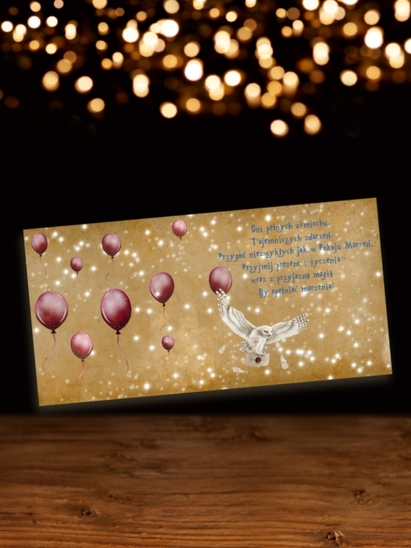 kartka na urodziny lub imieniny dla fanów Harrego Pottera i Hoghwardu