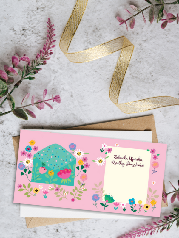 wnętrze kartki dla pisarki lub pisarza z maszyną do pisania na prezent