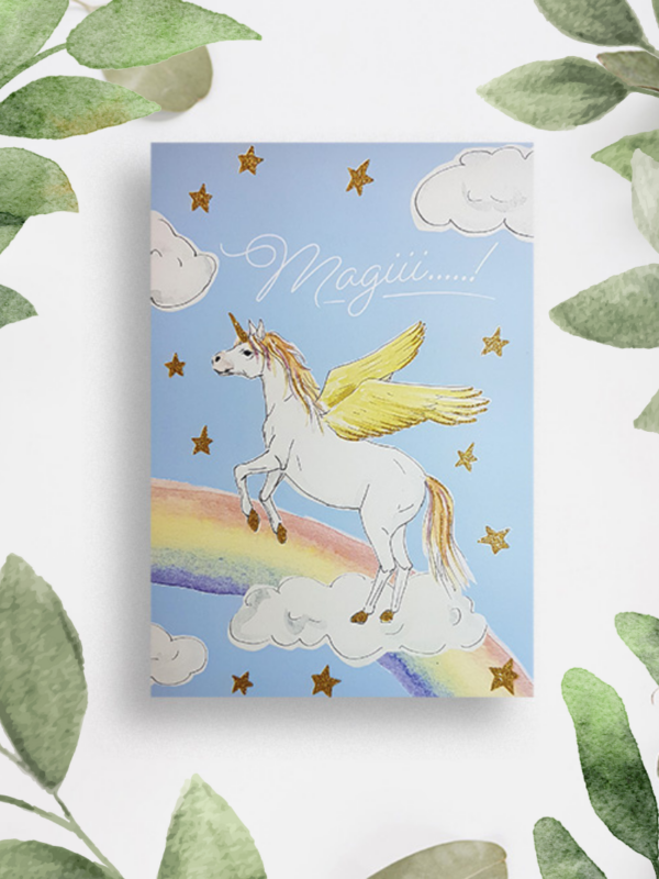 karnet B6 kartka okolicznościowa z jednorożcem, pegazem
