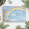 kartka okolicznościowa z życzeniami magii, z tęczą i jednorożcem