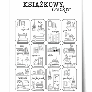 Plakat do śledzenia postępów czytelniczych w miesiącach