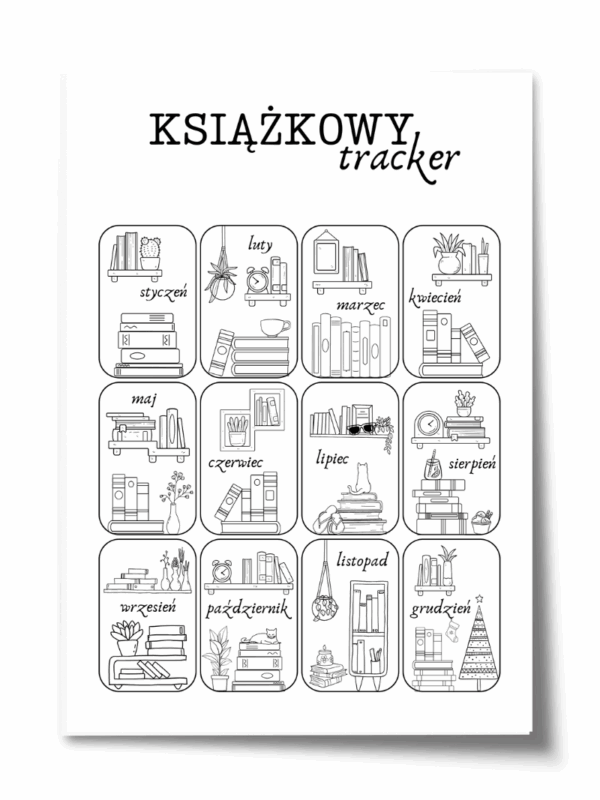 Plakat do śledzenia postępów czytelniczych w miesiącach