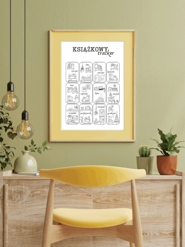 plakat do kolorowania i sprawdzania swoich postępów w czytaniu książek w roku