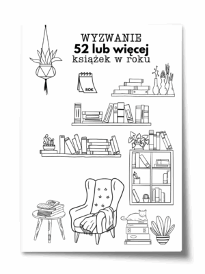 plakat do śledzenia wyzwania 52 książki w roku można po nim pisać i rysować