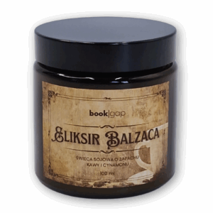 świeca sojowa w klimacie książkowym o zapachu kawy z cynamonem dla fanów czytania i kawy