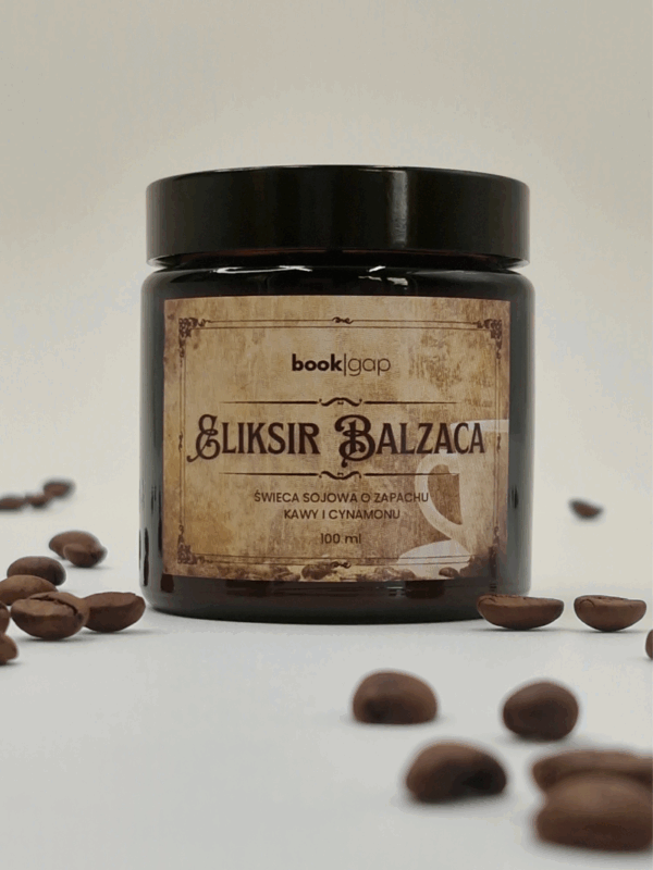 świeca_sojowa_eliksir_balzaca_03 eliksir Balzaca to świeca sojowa inspirowana literaturą i książkami. Nawiązuje do miłości Balzaca do kawy