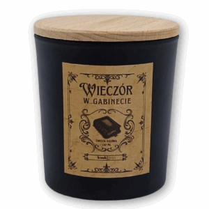 świeca sojowa inspirowana literaturą i kryminałami retro w stylu sherlocka holmesa i agathy chritie. elegancki zapach idealny do klimatu gabinetu w stylu vintage