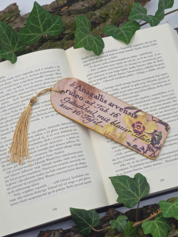 zakładka do książki botaniczna z kwiatem kurzyśladu