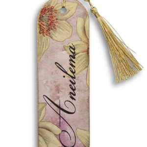 zakładka drewniana handmade botaniczna z frędzlem