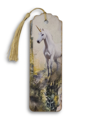 zakładka unikatowa ręcznie wykonana z białym jednorożcem