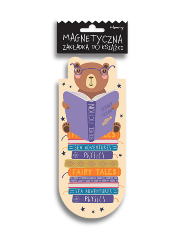 magnetyczna zakładka do książki z motywem misia i efektem holograficznym