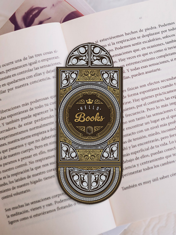 zakładka magnetyczna ze złotem hello books