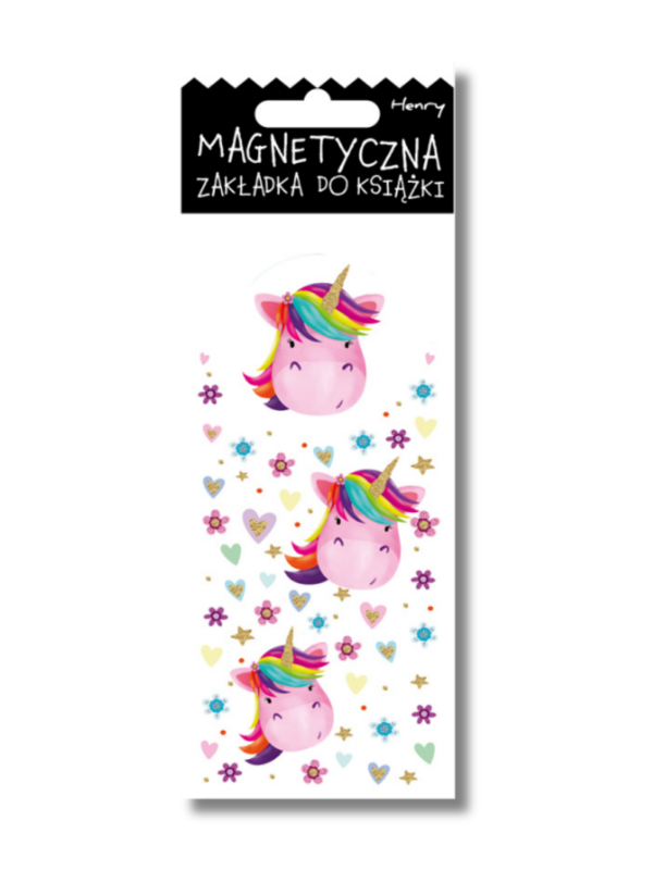 zakładka magnetyczna z kolorowymi jednorożcami