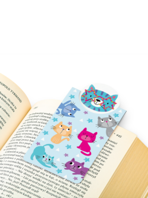 zakładka magnetyczna w kolorowe kotki