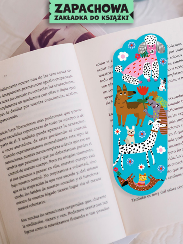 zakładka zapachowa z kolorowymi psami