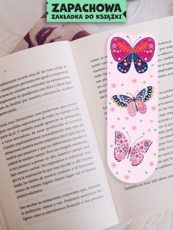 zakładka zapachowa z motywem motyli różowe