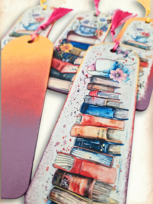 zakładki kolorowe z motywami ksiązkowymi unikaty ręcznie robione