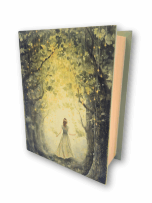 book box to drewniane pudełko w kształcie książki stylizowane w stylu sekretnego ogrodu. to pudełko na ksiażki i skarby książkowe