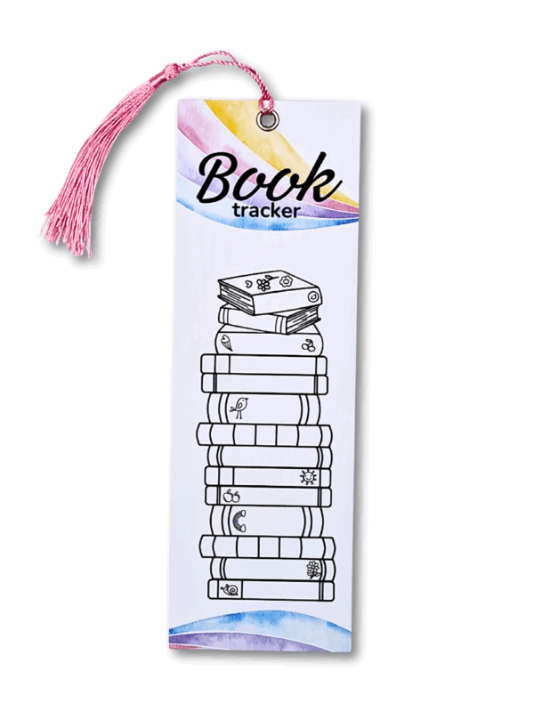 kolorowa zakładka book tracker do śledzenia postępów w czytaniu książek zakładka papierowa z kolorowym chwostem prezent dla dziecka