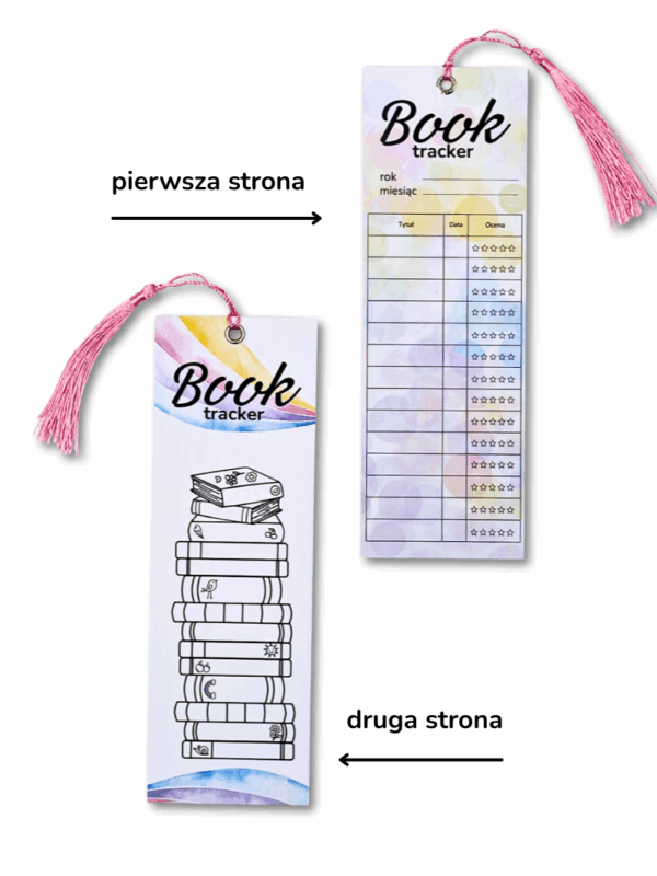 zakładka book tracker kolorowy prezent dla młodej czytelniczki książkoholiczki i miłośniczki czytania