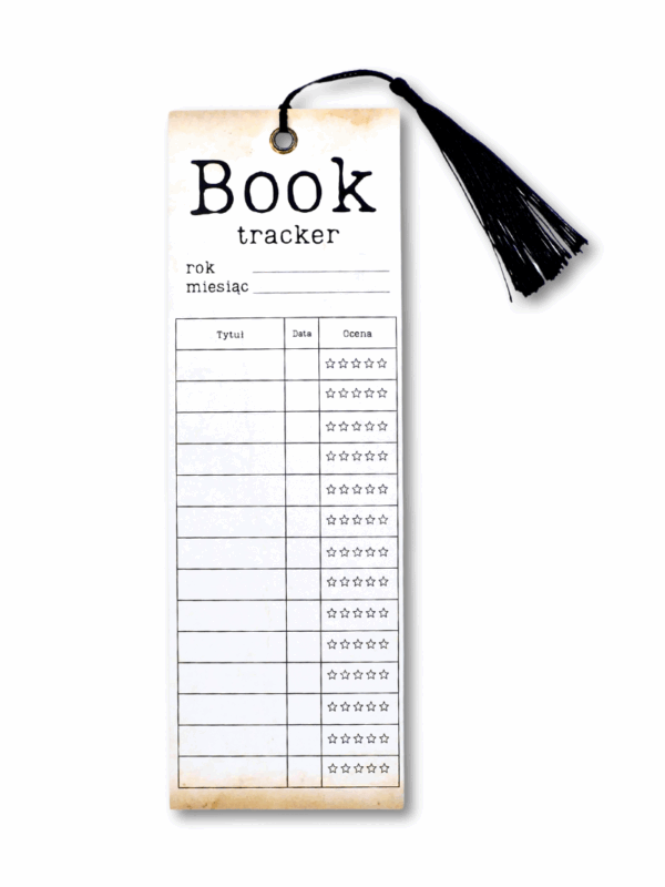 zakładka booktracker do zapisywania przeczytanych książek i ich oceny