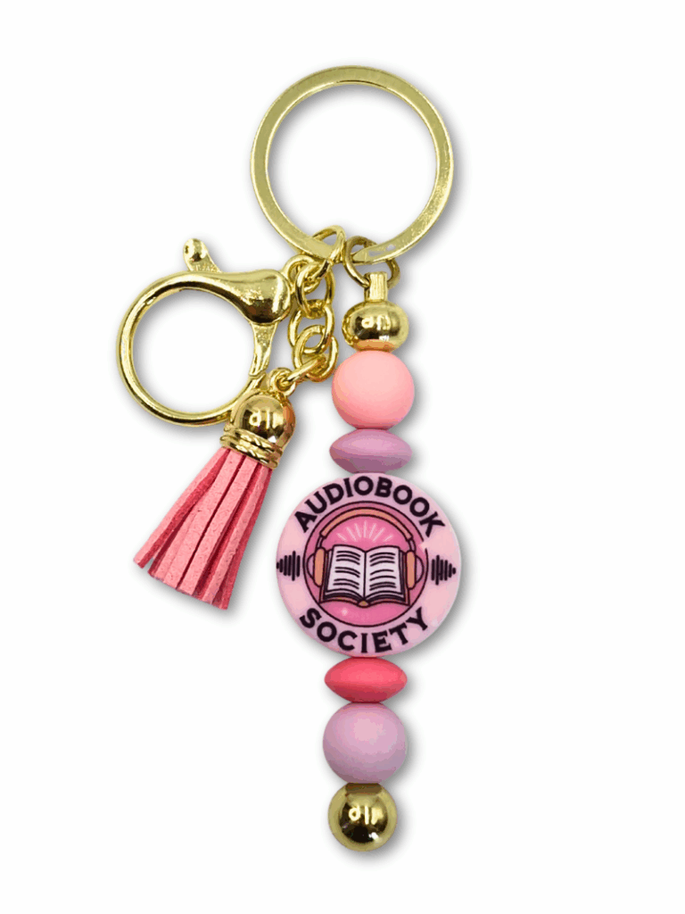 breloczek dla miłośników słuchania audiobooków różowy gadżet na prezent