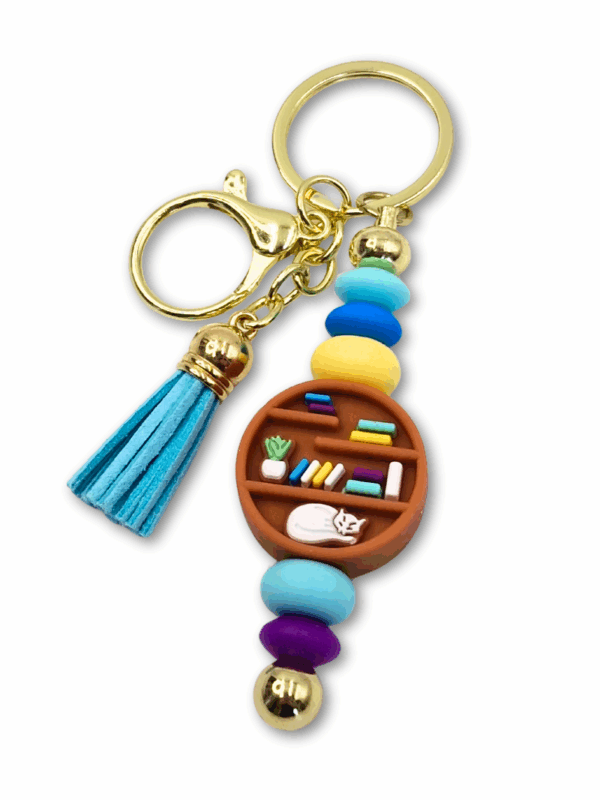 breloczek dla fanki czytania i miłośniczki kotów