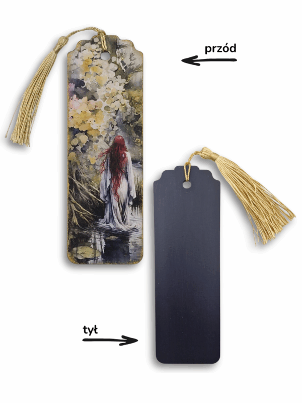 zakładka drewniana z wizerunkiem rusałki boginki słowiańskiej
