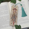 zakładka ze słowiańską nimfą wiłą Dobrawą. drewniana zakładka z frędzlem rękodzieło