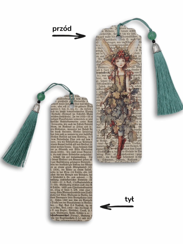 rękodzieło zakładka do książki drewniana ze słowiańską nimfą wiłą Dobrawą