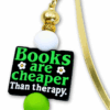 książki są tańsze niż terapia - zakładka z zabawnym tekstem dla miłośników czytania
