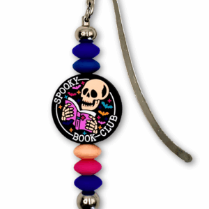 zakładka dla miłośników i czytelników historii strasznych i grozy zakładka metalowa z koralikami
