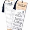 zestaw dwóch book trackerów w stylu vintage zakładki do zapisywania i zakreślania ilości przeczytanych książek