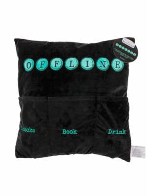 poduszka_offline_z_kieszeniami_01 poduszka na prezent do włożenia książki, przekąski i napoju poduszka OFFLINE