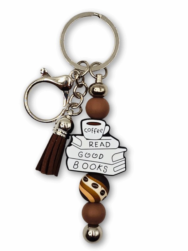 breloczek dla miłośników kawy i książek na prezent dla kawoszy i książkar książkoholików
