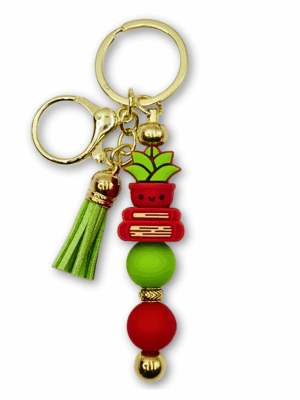 breloczek dla miłośników roślin i książek kolorowy i wesoły breloczek na prezent