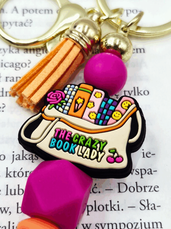 szalona książkara - breloczek na prezent