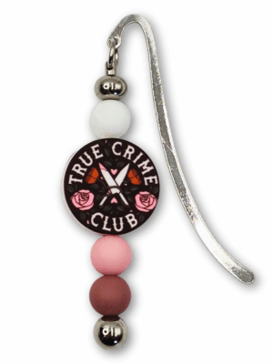 Zakładka_metalowa_true_crime_club_01 zakładka do książki metalowa na prezent dla fanów kryminałów i powieści true crime