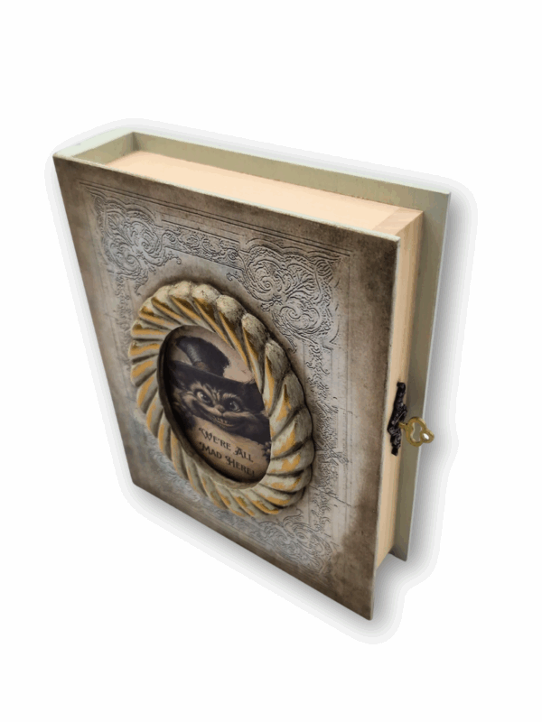 książkowe pudełko szkatułka na literackie gadżety prezent dla miłośnika czytania