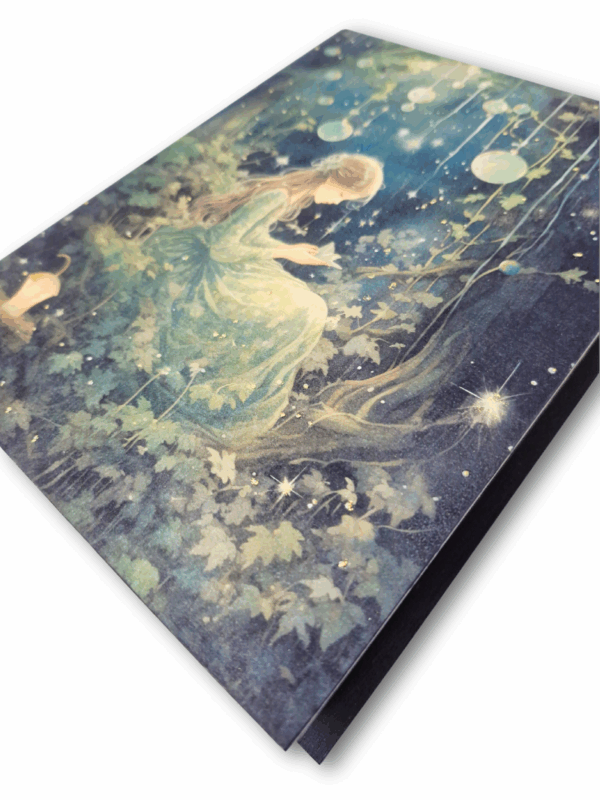 pudełko drewniane ozdobne handmade z motywem dziewczynki siedzącej w sekretnym magicznym tajemniczym ogrodzie na prezent dla książkary