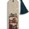 zakładka ręcznie wykonana z motywem półki z książkami idealna na prezent dla miłośnika książek i czytania