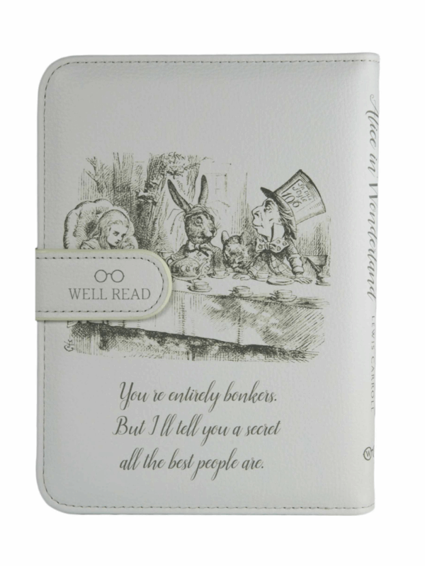tylna strona etui na czytniki ebooków z motywem alicji w krainie czarów