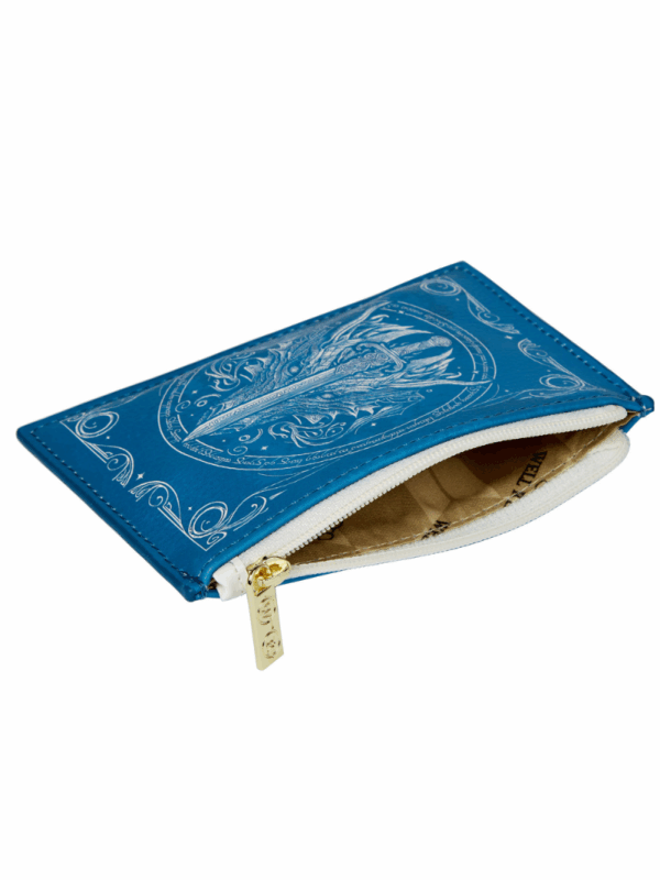 niewielki cienki portfel do małej torebki lub kieszeni z motywem książek fantasy smoki dragon