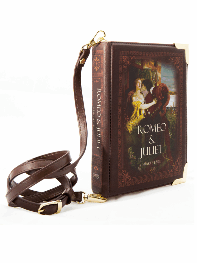 torebka w kształcie książki Romeo i Julia brązowa torebka na ramię dla miłośniczki książek